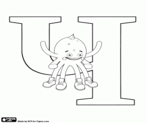 De Russische letter Ч met Pypus kleurplaat