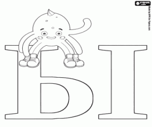 De Russische letter Ы met Pypus kleurplaat