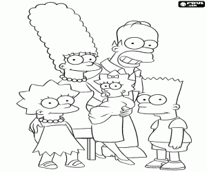 De Simpsons, een familieportret kleurplaat