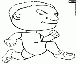 De sprint van een atleet kleurplaat