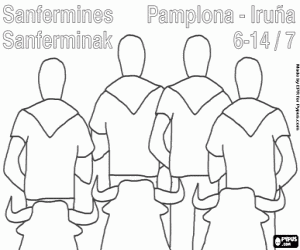 De stieren van San Fermín, Pamplona kleurplaat