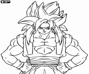 De super saiyan krijger Son Goku kleurplaat