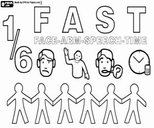 De symptomen van een beroerte kleurplaat