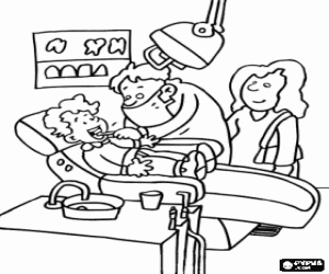De tandarts en een kind kleurplaat