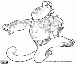 De tijger Tai Lung, Kung Fu Panda kleurplaat