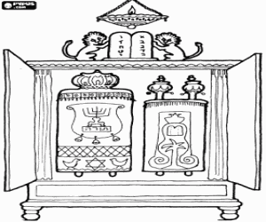 De Torah in de Heilige kist kleurplaat