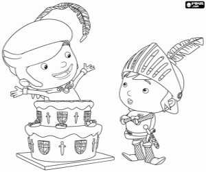 De troubadour Fernando met Mike kleurplaat