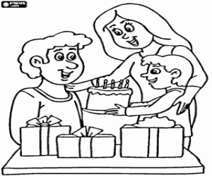 De vader in zijn viering kleurplaat