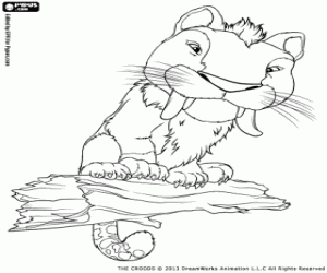 De vreemde tijger van de Croods kleurplaat