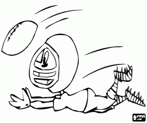 De wide receiver de bal vangen kleurplaat