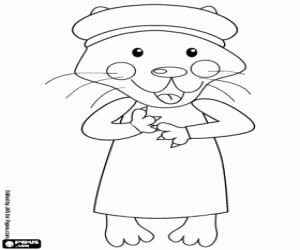 De wolf met de kleding van oma kleurplaat