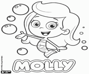 De zeemeermin Molly van Bubble Guppies kleurplaat