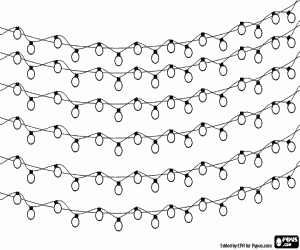 Decoratie met verlichting voor Kerstmis kleurplaat