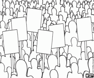 Demonstratie voor sociale rechtvaardigheid kleurplaat