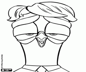 Dickie Doffer de duif van Storks kleurplaat