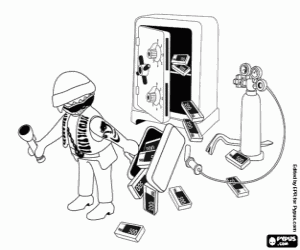 Een dief in actie, Playmobil kleurplaat