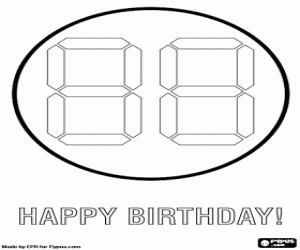 Digitale kaart voor verjaardag kleurplaat