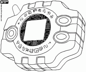 Een Digivice van Digimon kleurplaat