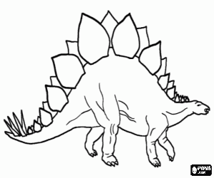 Een dinosaurus Stegosaurus kleurplaat