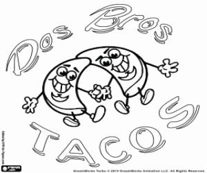 Dos Bros Tacos logo kleurplaat