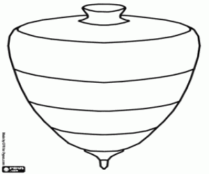 Een draaiende top, een populaire speelgoed kleurplaat