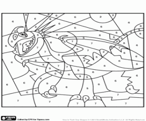 Draak van Astrid met getallen kleurplaat