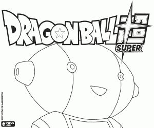 Dragon Ball Super, logo en robot kleurplaat