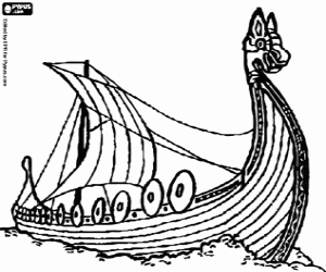 Drakkar, Vikingschip kleurplaat