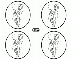 Drie jaar verjaardagsuitnodigingen kleurplaat
