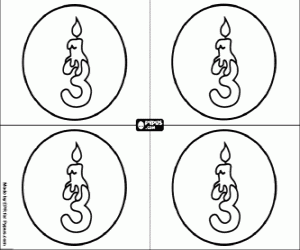 Een drie verjaardagsfeestje, uitnodiging kleurplaat