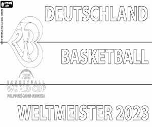 Duitsland, FIBA-wereldkampioen 2023 kleurplaat