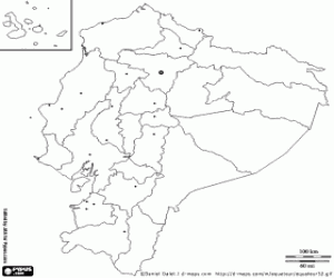 Ecuador kaart kleurplaat