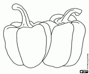 Een paar van paprika kleurplaat