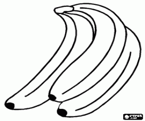 Een tros bananen kleurplaat