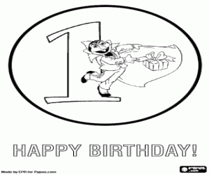 Eerste verjaardag en graaf Dracula kleurplaat