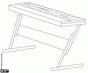 Een elektronische toetsenbord kleurplaat