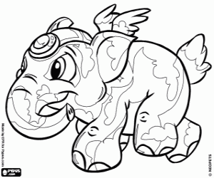 Elephante, de olifant van Neopets kleurplaat