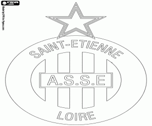 Embleem van AS Saint-Étienne kleurplaat