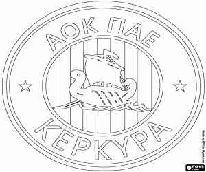 Embleem van de AOK Kerkyra kleurplaat