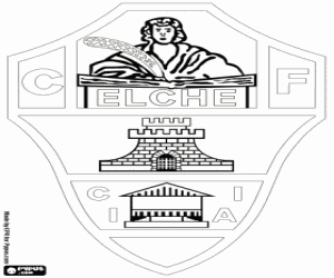 Embleem van de Elche CF kleurplaat