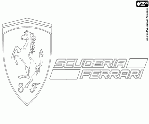 Embleem van de Ferrari Formule 1 kleurplaat