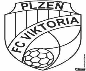 Embleem van FC Viktoria Plzeň kleurplaat