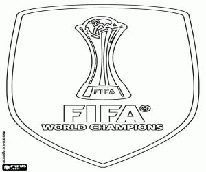 Embleem van FIFA wereldkampioenen kleurplaat