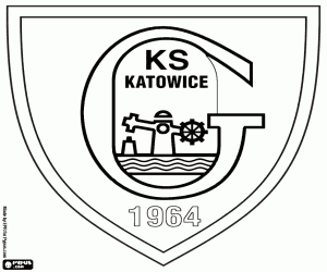 Embleem van GKS Katowice kleurplaat