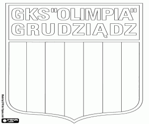 Embleem van GKS Olimpia Grudziądz kleurplaat