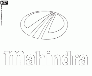 Embleem van het merk Mahindra kleurplaat
