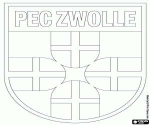 Embleem van PEC Zwolle kleurplaat