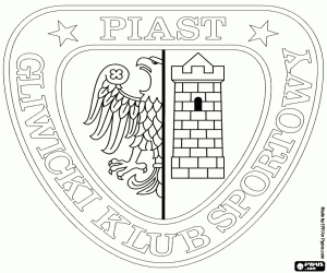 Embleem van Piast Gliwice kleurplaat