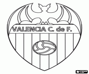 Embleem van Valencia CF kleurplaat
