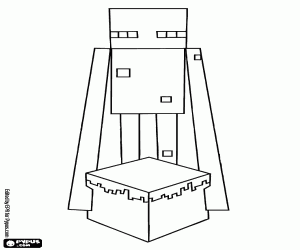 Een enderman met een taart, Minecraft kleurplaat